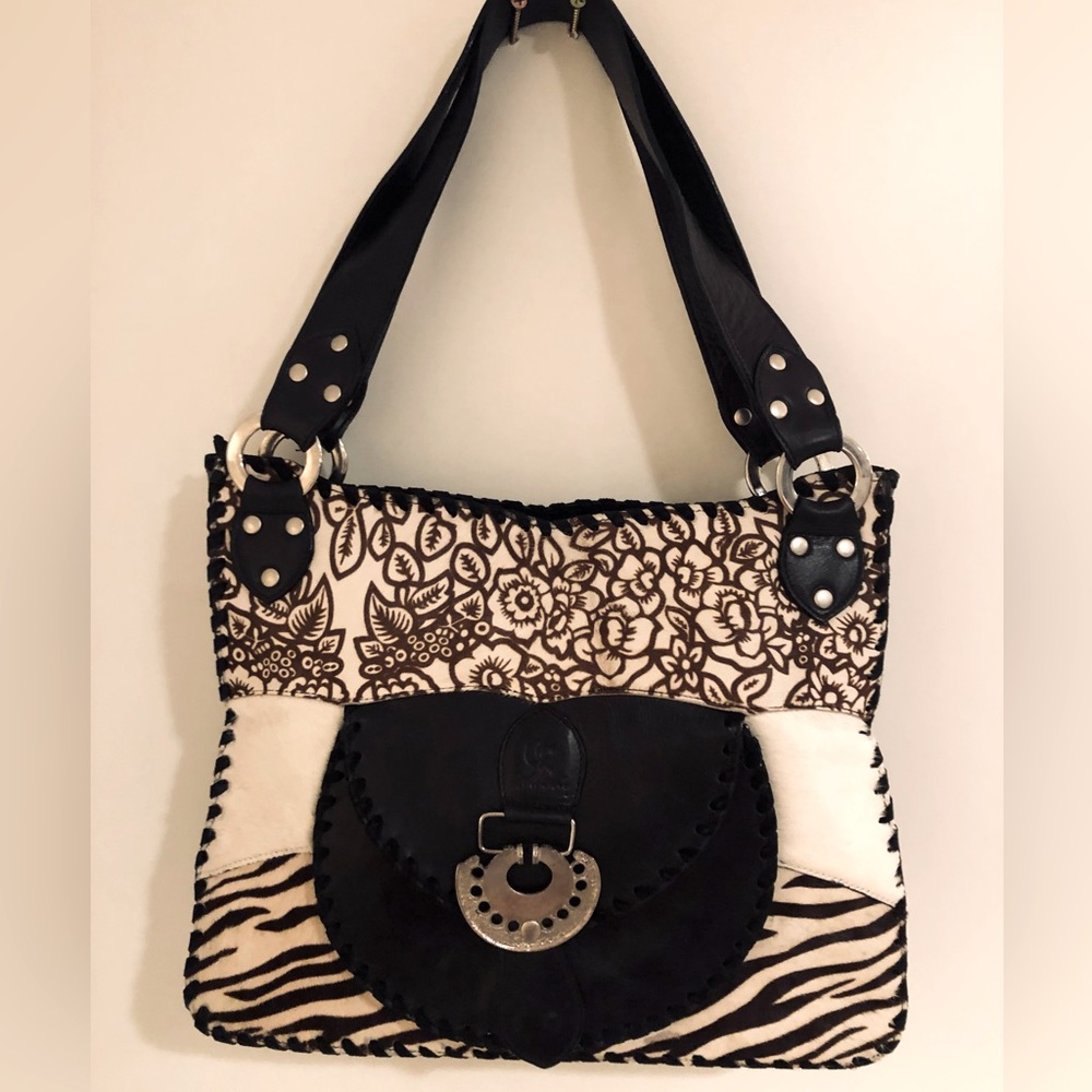 CR Roldani Leather and suede purse handmade leather
